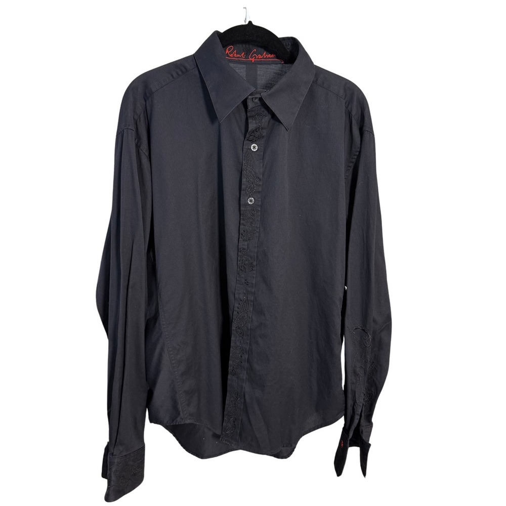 Robert Graham Black Dress Shirt Classic Design